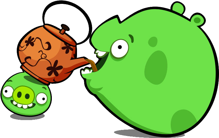 Angry Birds Images Fat Pig Drinking Coffe Hd Wallpaper - Bad Piggies Fat Pig Clipart (800x480), Png Download