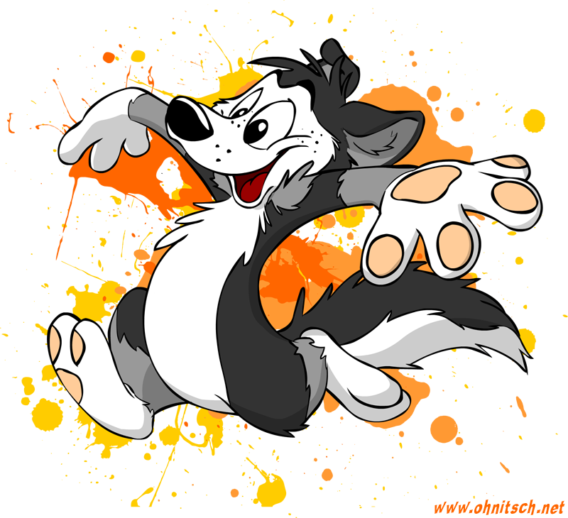 Happy Husky - Husky Drawing Cartoon Clipart (800x730), Png Download