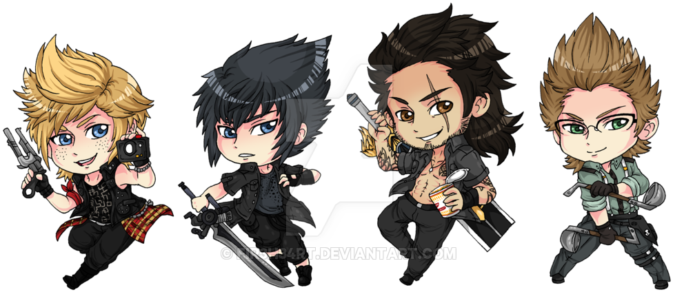 Final Fantasy Xv Png - Chibi Final Fantasy Xv Clipart (1024x473), Png Download