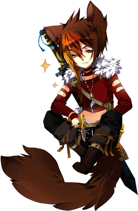 Anime Korean Boy - Cute Male Werewolf Anime Clipart (500x733), Png Download
