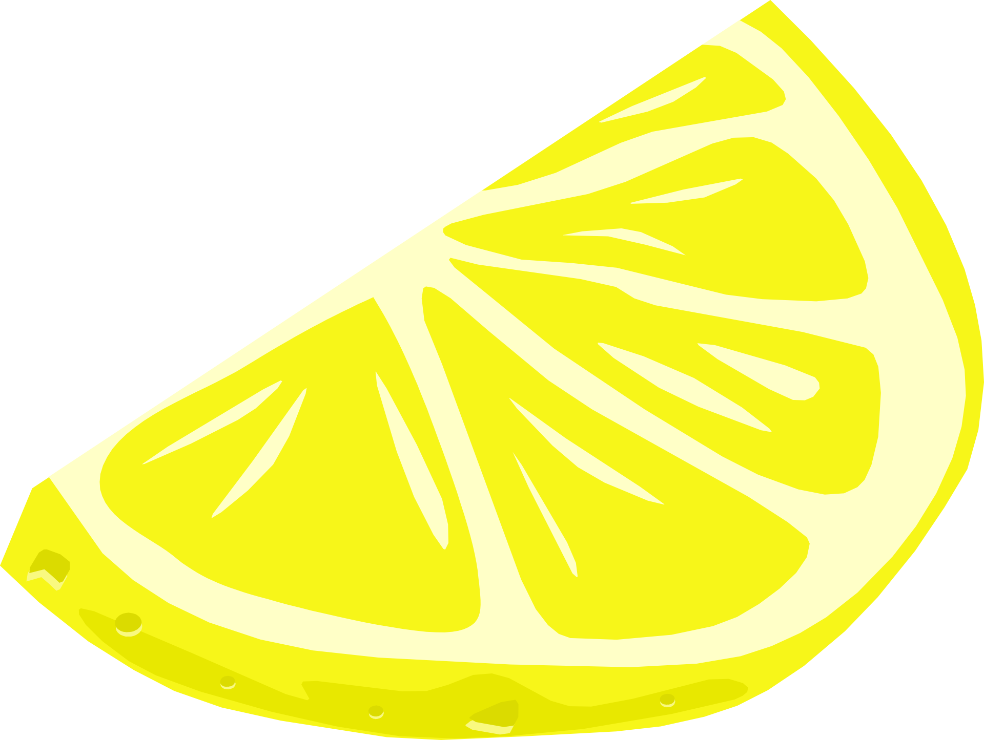 Drawing Of A Slice Of Juicy Lemon - Draw A Lemon Wedge Clipart - Large Size...
