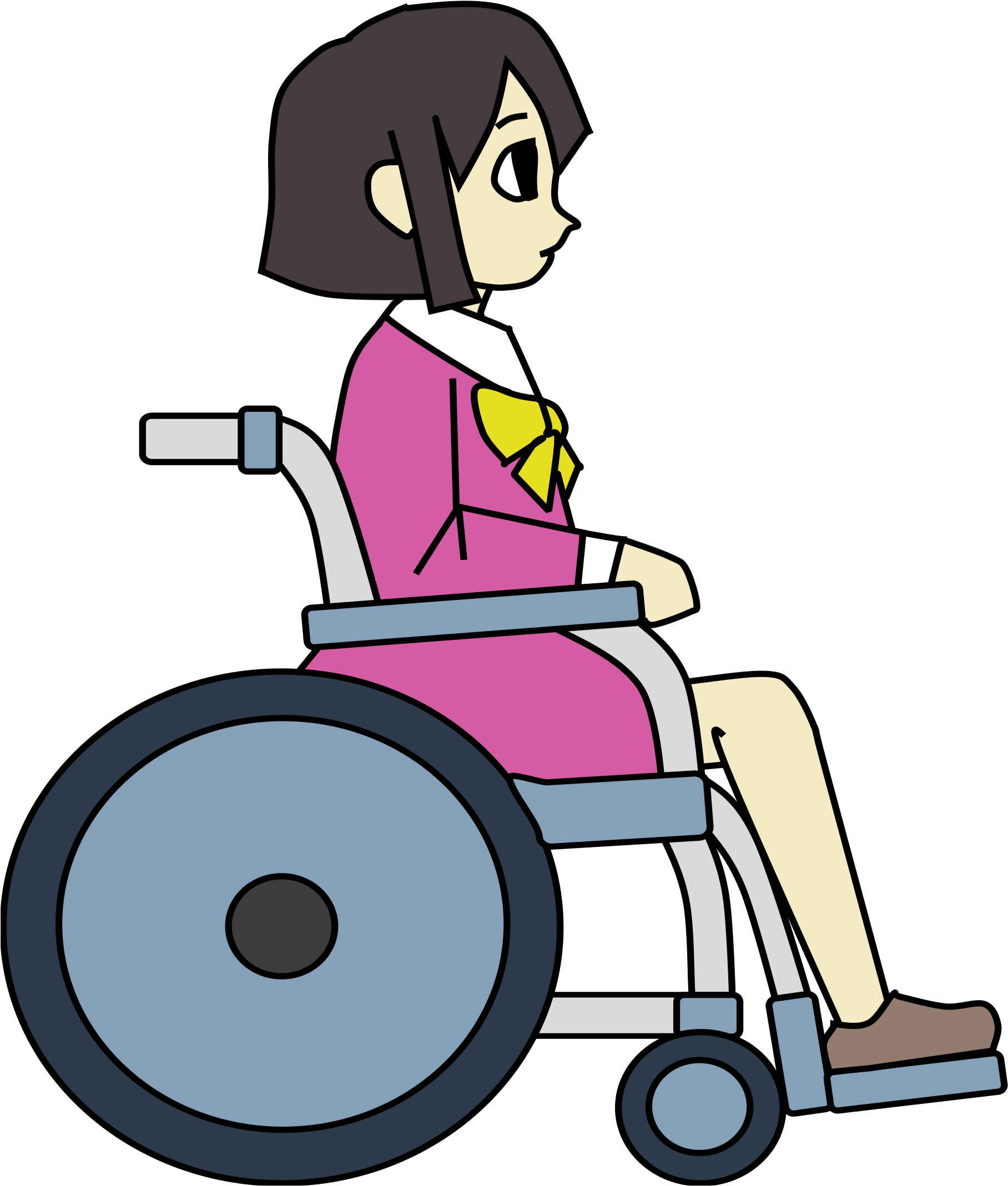 1867 X 2400 5 - Girl In Wheelchair Clipart - Png Download (1867x2400), Png Download