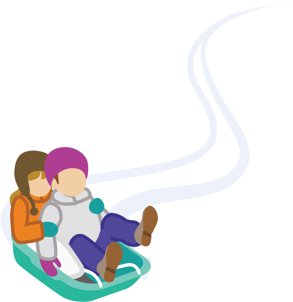 Vector Freeuse Stock Tips For Your Next Winter Trip - Kids Sledding Png Clipart (640x688), Png Download