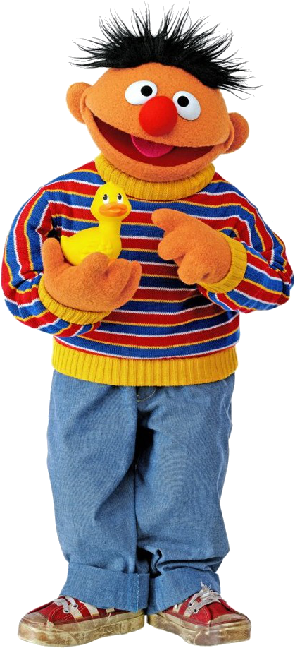 Sesam Street Clipart Ernie Rubber Duckie - Bert Ernie - Png Download (443x930), Png Download