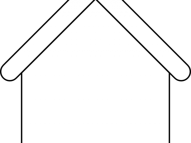 Rooftop Clipart Simple House Outline - Triangle - Png Download (640x480), Png Download
