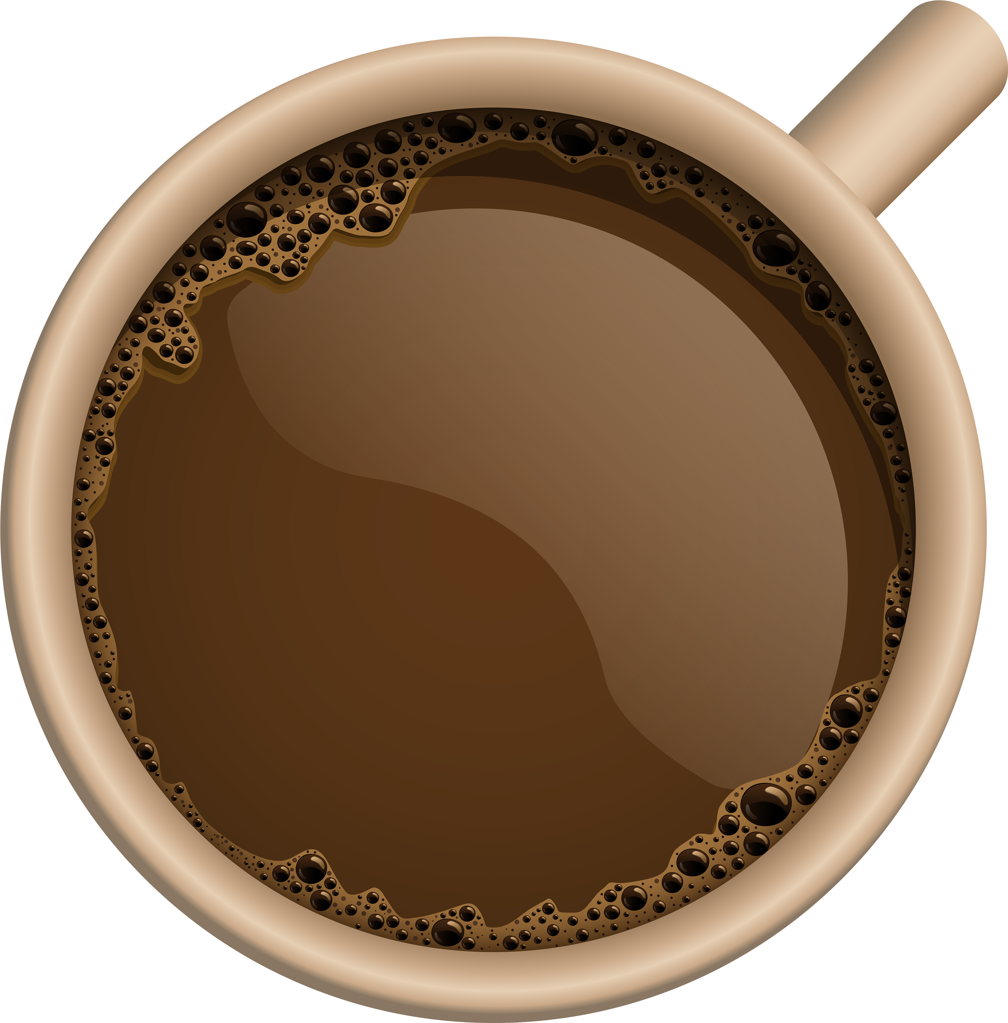 Brown Coffee Cup Png Clipart Image - Coffee Mug Top View Png Transparent Png (3782x3793), Png Download
