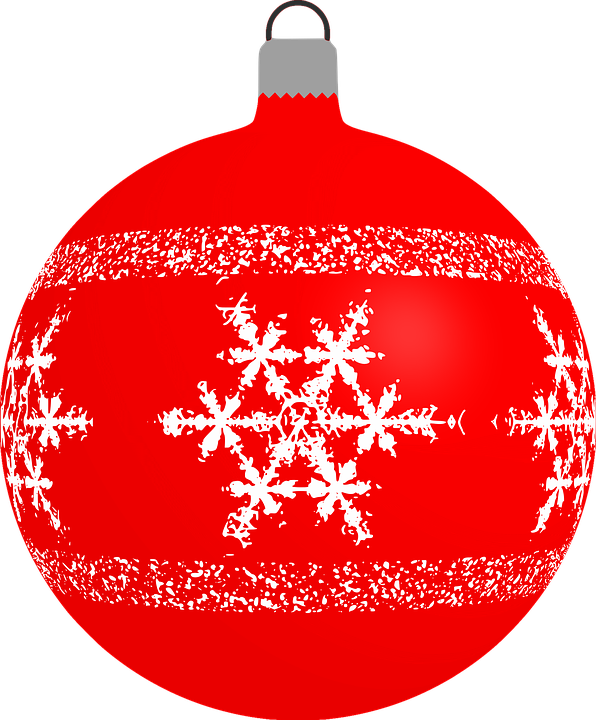 Red Snowflake Cliparts - Christmas Bauble Clipart Free - Png Download (596x720), Png Download