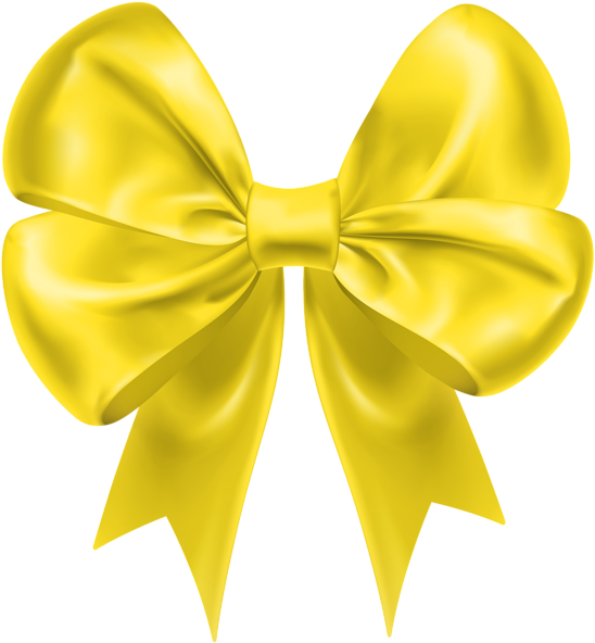 Yellow Bow Decoration Transparent Image - Satin Clipart (556x600), Png Download