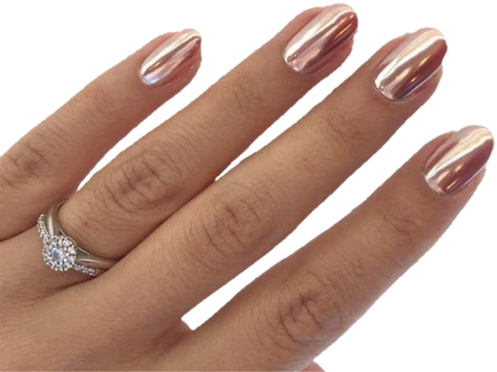 #nails #acrylics #png #nichememe #rosegold - Acrylic Rose Gold Gel Nails Clipart (1024x767), Png Download