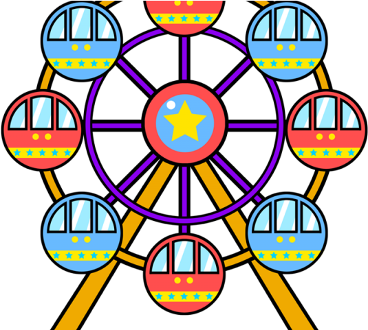 Clipart Black And White Stock Free On Dumielauxepices - Transparent Ferris Wheel Cartoon - Png Download (640x480), Png Download