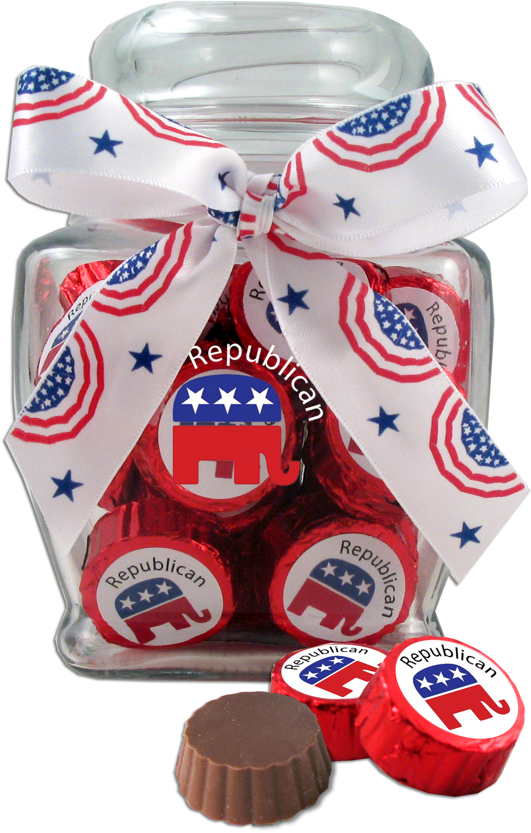 25 Individually Red Foil Wrapped Republican Two-bite - Chocolate Clipart (1214x1800), Png Download