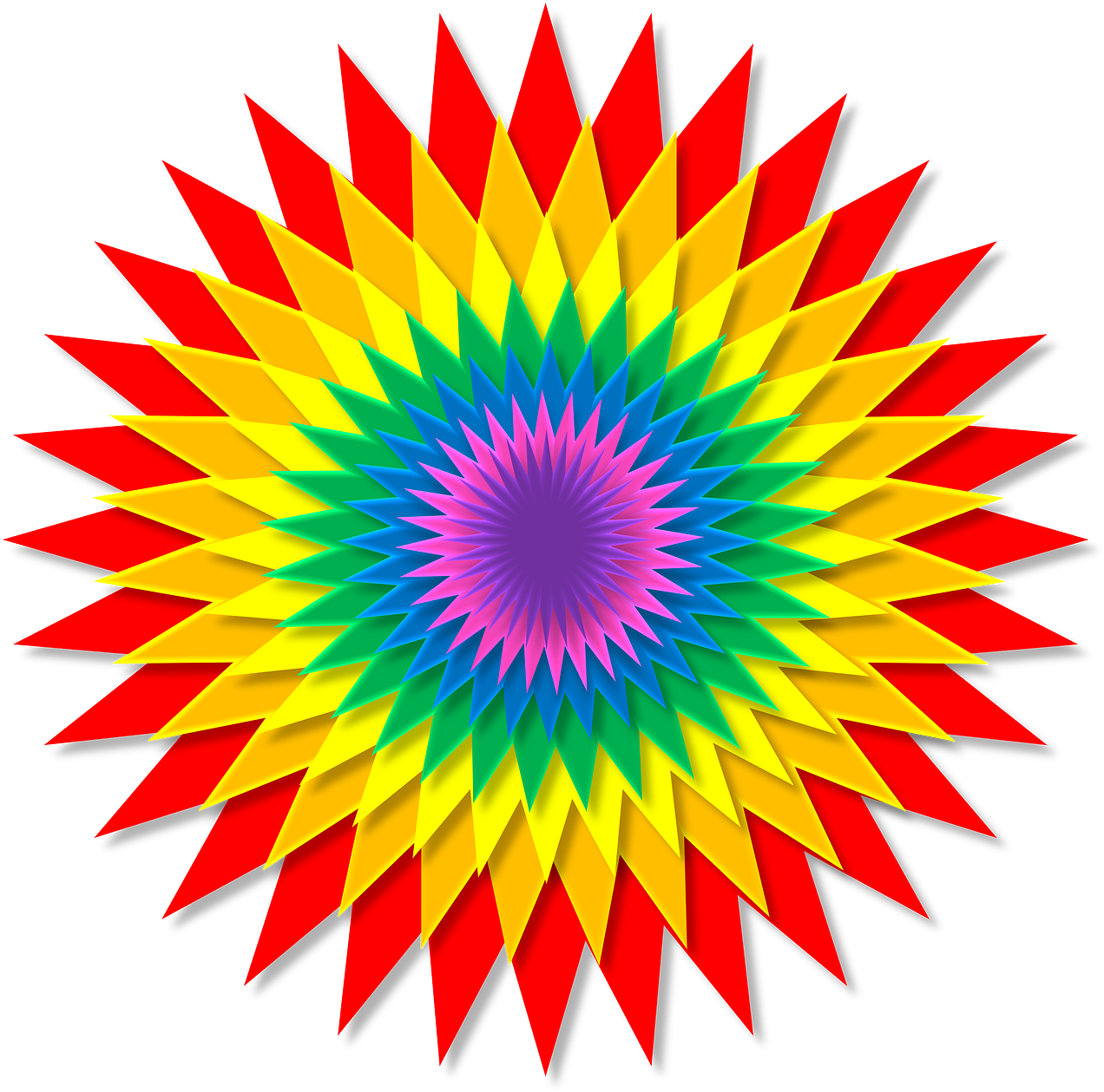 Sunburst Burst Rainbow - Vinilo Decorativo Girasoles Clipart (1280x1267), Png Download