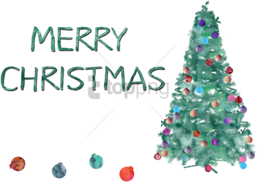Free Png Download Merry Christmas Watercolor Png Images - Watercolor Christmas Tree Png Clipart (851x603), Png Download