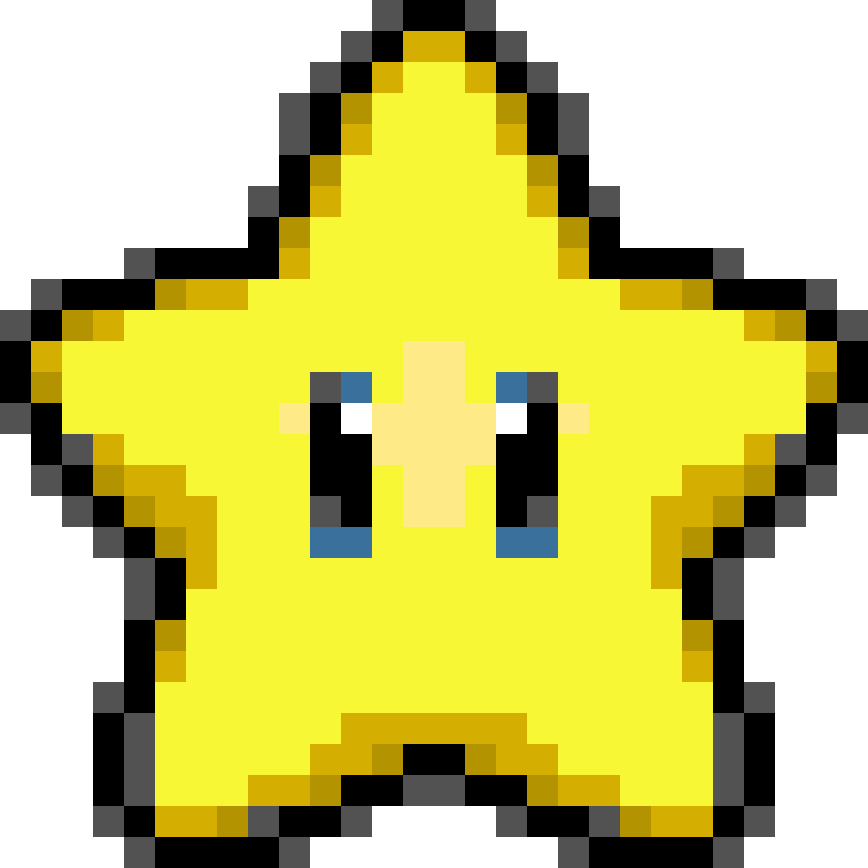 Mario Star Pixel Png - Super Mario Brothers Star Sprite Clipart (868x868), Png Download