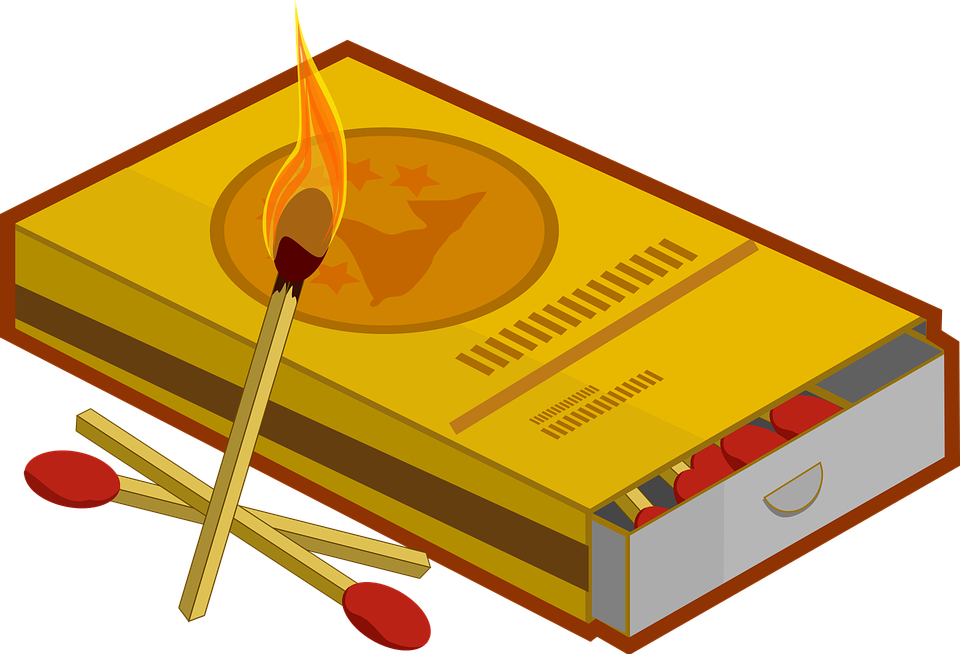 Fire Clipart Stick - Matchstick Clip Art - Png Download (960x654), Png Download