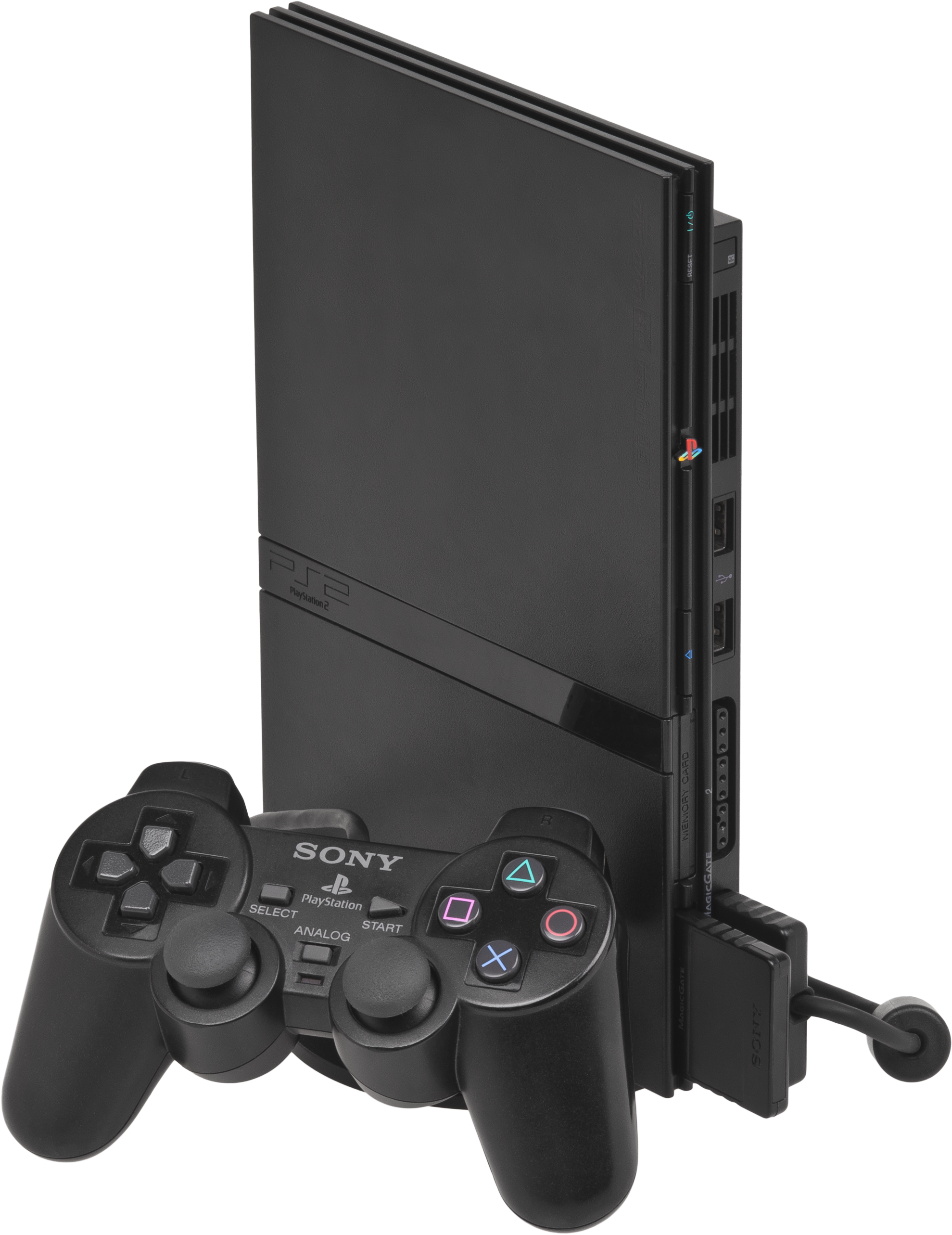 Gamecube W/ Game Boy Player - Playstation 2 Slim Clipart (572x727), Png Download