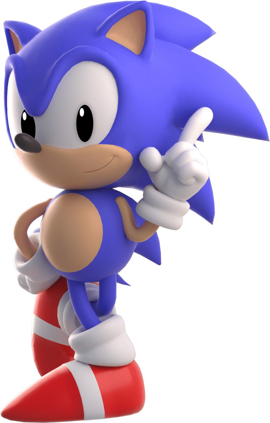 Classic Sonic - 3d Classic Sonic Clipart (968x1440), Png Download