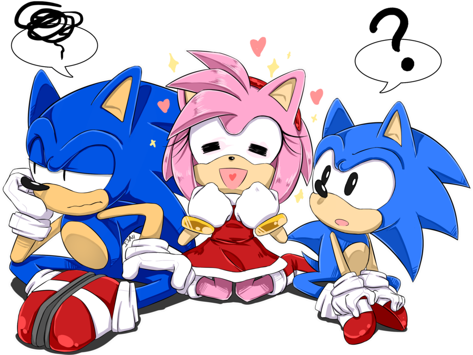 Sonic And Amy Images In Heaven Hd Wallpaper And Background - Sonic Amy The Hedgehog Clipart (1024x719), Png Download
