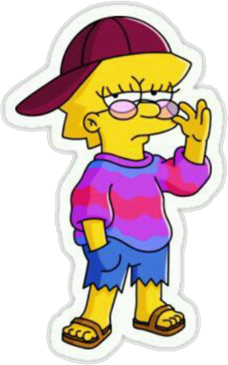 Cute Tumblr Transparent Overlay Stickers Sticker Tumblr - Lisa Do Simpsons Clipart (1024x1377), Png Download