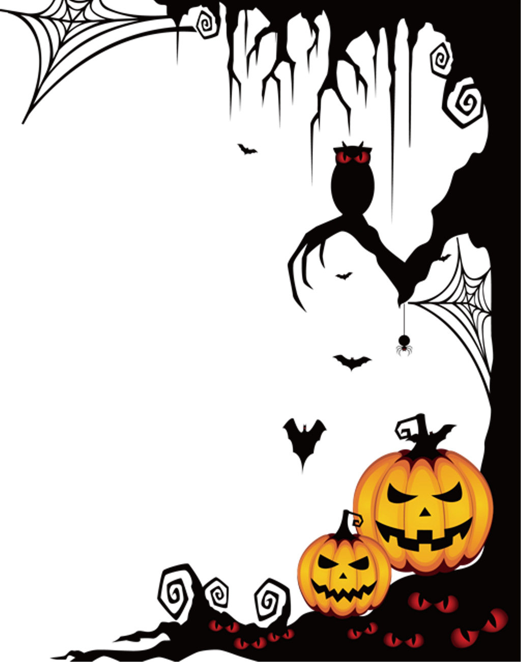 #halloween #spooky #frame #border #ftestickers - Transparent Halloween Png Border Clipart (1024x1301), Png Download