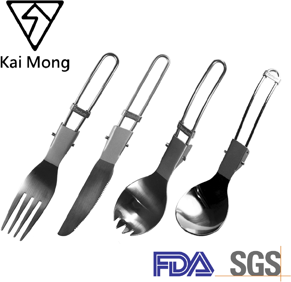 Camping Hiking Spoon Spork Fork Knife Portable Cutlery - Sgs Clipart (987x952), Png Download