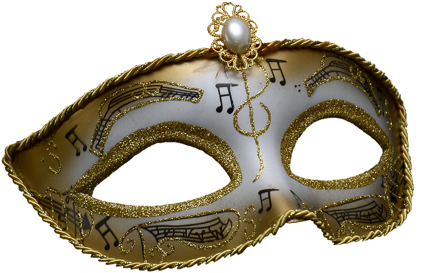 Mask, Carnival, Venice, Art, Motif, Silver, Gold - Mask Clipart (960x643), Png Download