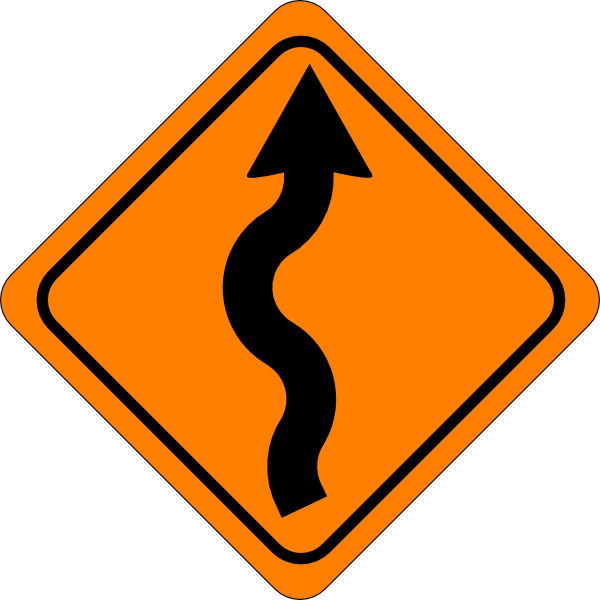 Highway Clipart Curvy - Road Sign Clip Art Png Transparent Png (600x600), Png Download