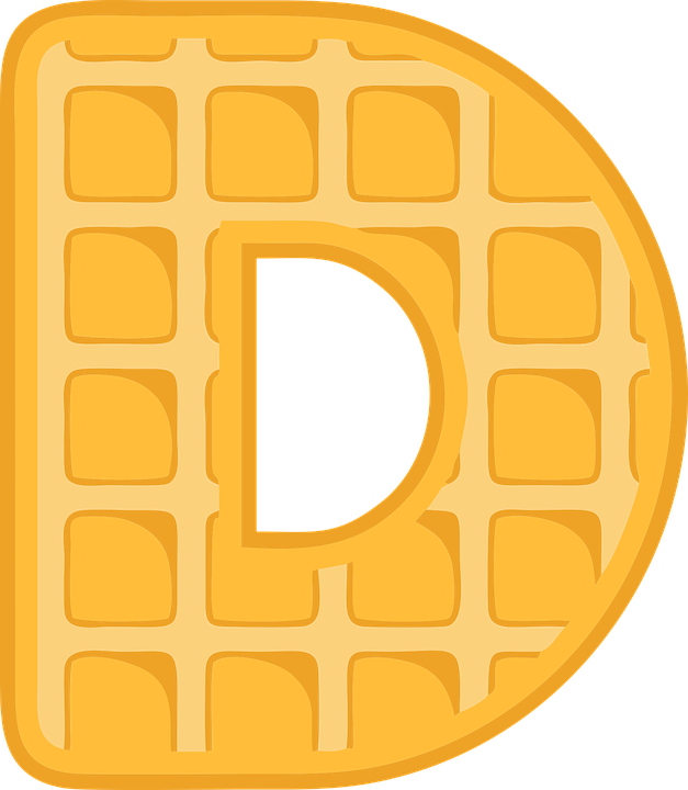 D, Alphabet, Waffle, Letter, Typography, Text, Font - Alphabet Waffle Clipart (627x720), Png Download