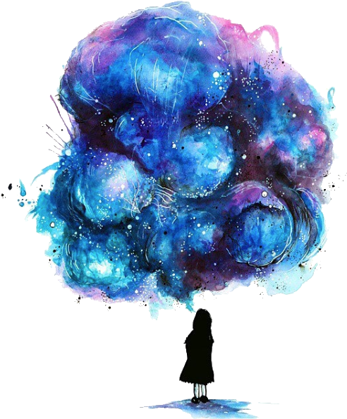 Drawn Galaxy Paint Splatter - Galaxy Girl Clipart (598x598), Png Download