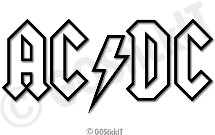 Ac Dc Coloring Pages - Ac Dc Logo White Clipart (726x456), Png Download