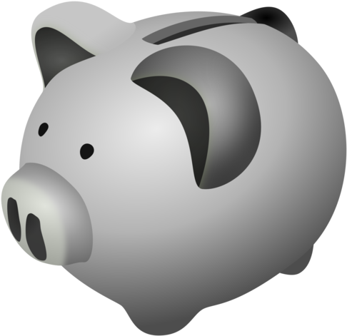 Piggy Bank Money Saving Fixed Deposit - Piggy Bank Clipart Grey - Png Download (765x750), Png Download
