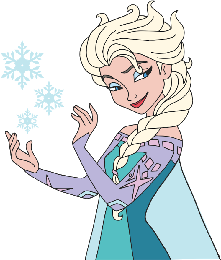 Princess Elsa Frozen Cartoon Characters Vector - Princesa Elsa Vector Png Clipart (1600x1067), Png Download