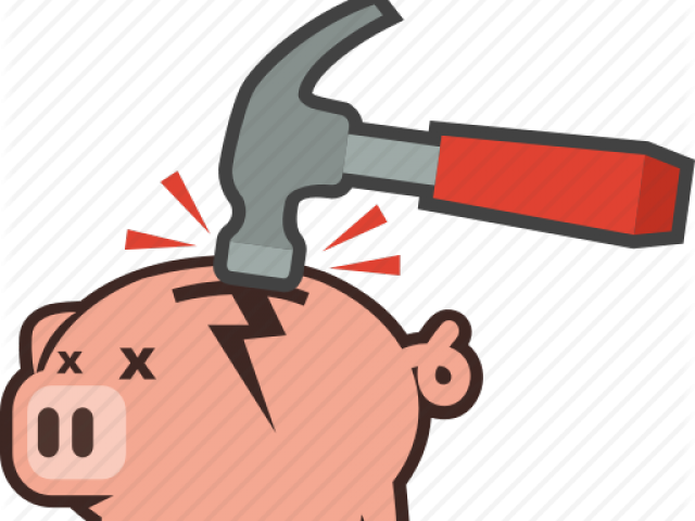 Hammer Clipart Piggy Bank - Png Download (640x480), Png Download