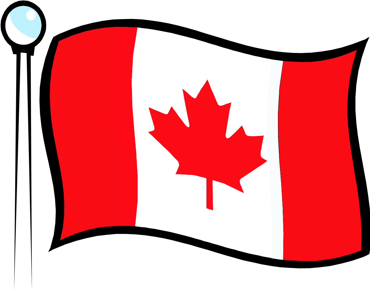 Canada Flag Clipart Png - Cartoon Canada Flag Png Transparent Png (1242x975), Png Download