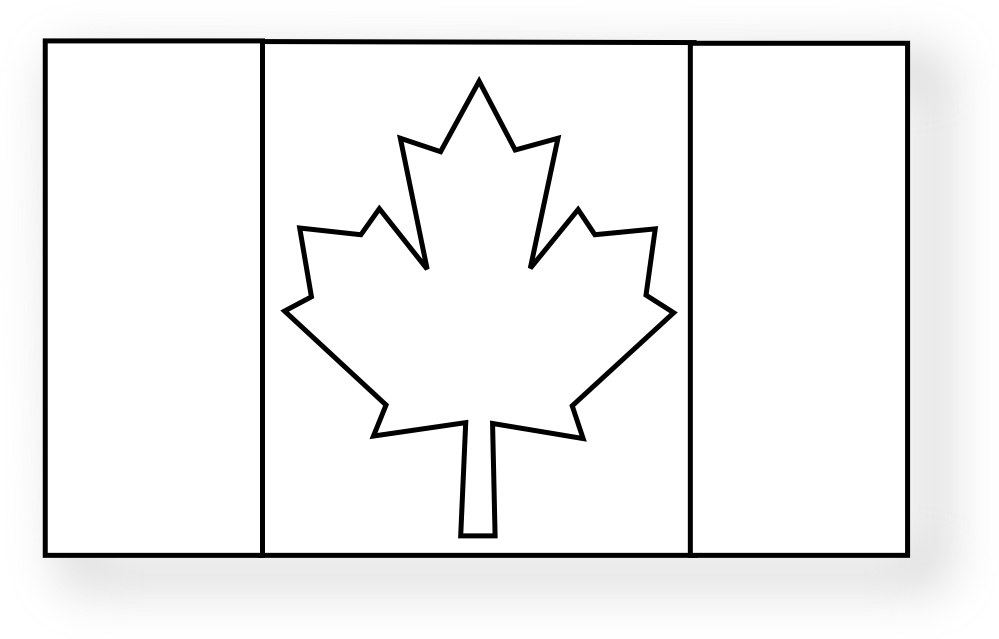 Canadian 2 Black White Pinterest Flag Drapeau Flagartist - Canadian Flag Line Art Clipart (999x639), Png Download