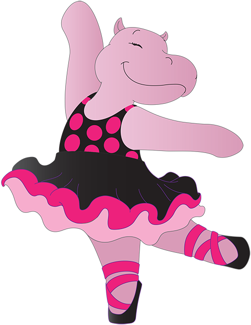 Hippo Clipart Ballerina - Pink Hippo In A Tutu - Png Download (500x648), Png Download