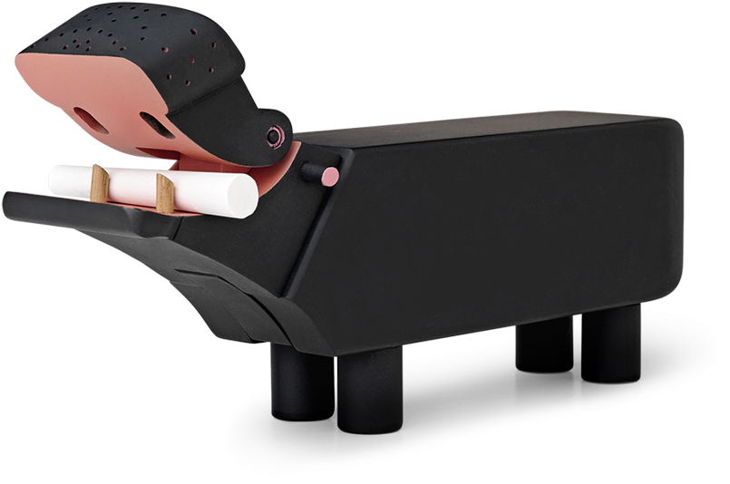 Hippo Black - Kay Bojese Figurer Clipart (1200x1200), Png Download