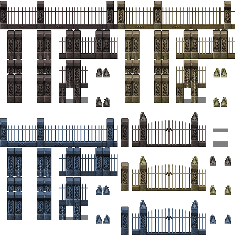 Graveyard Fence Tile - Rpg Maker Mv Tile 2018 Clipart (768x768), Png Download