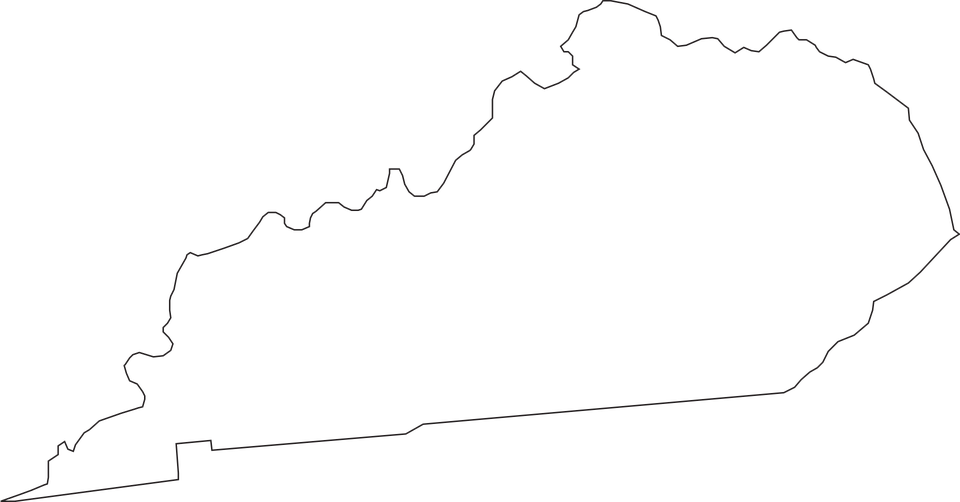 Kentucky Png - Kentucky State Outline Png Clipart (960x502), Png Download