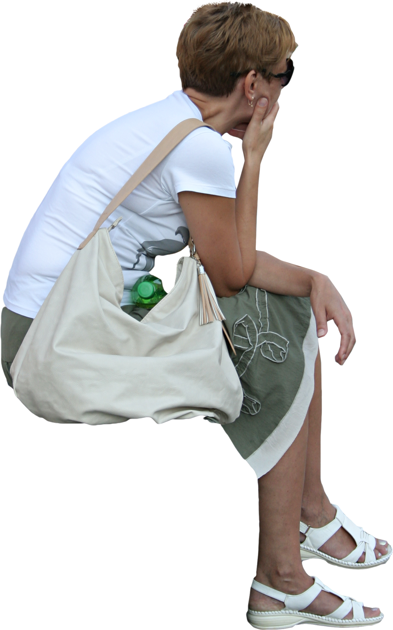 Woman Sitting Png - People Sitting Side View Png Clipart (1868x2646), Png Download