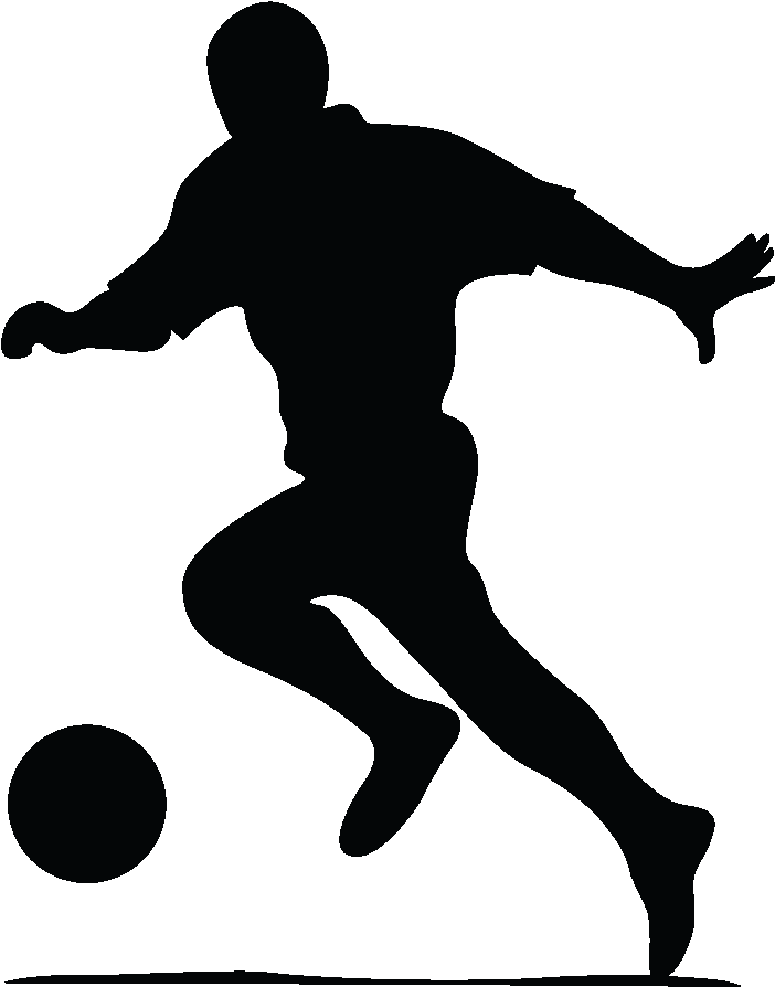Joueur De Foot Png , Png Download - Silhouette Joueur De Football Clipart (702x894), Png Download