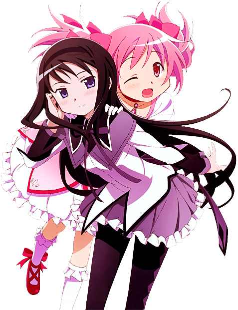 “ Transparent Cuties ” - Anime Girl Best Friends Clipart (500x645), Png Download