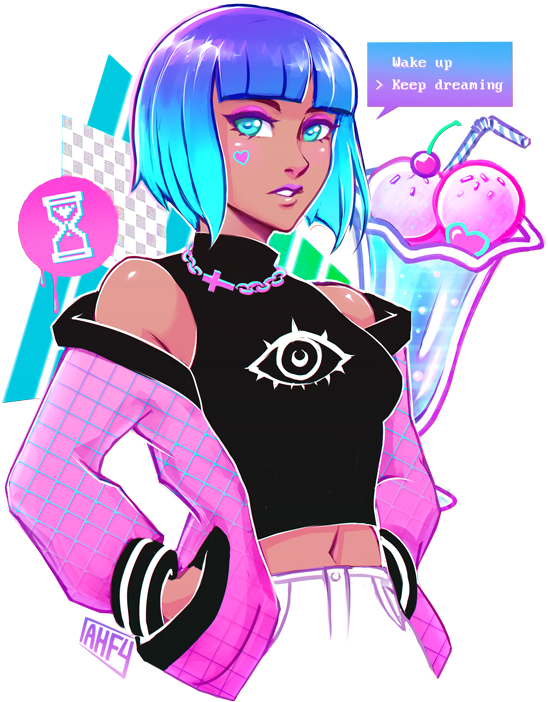 Anime, Iahfy, Parfait, Original, Tumblr - T-shirt Clipart (570x720), Png Download