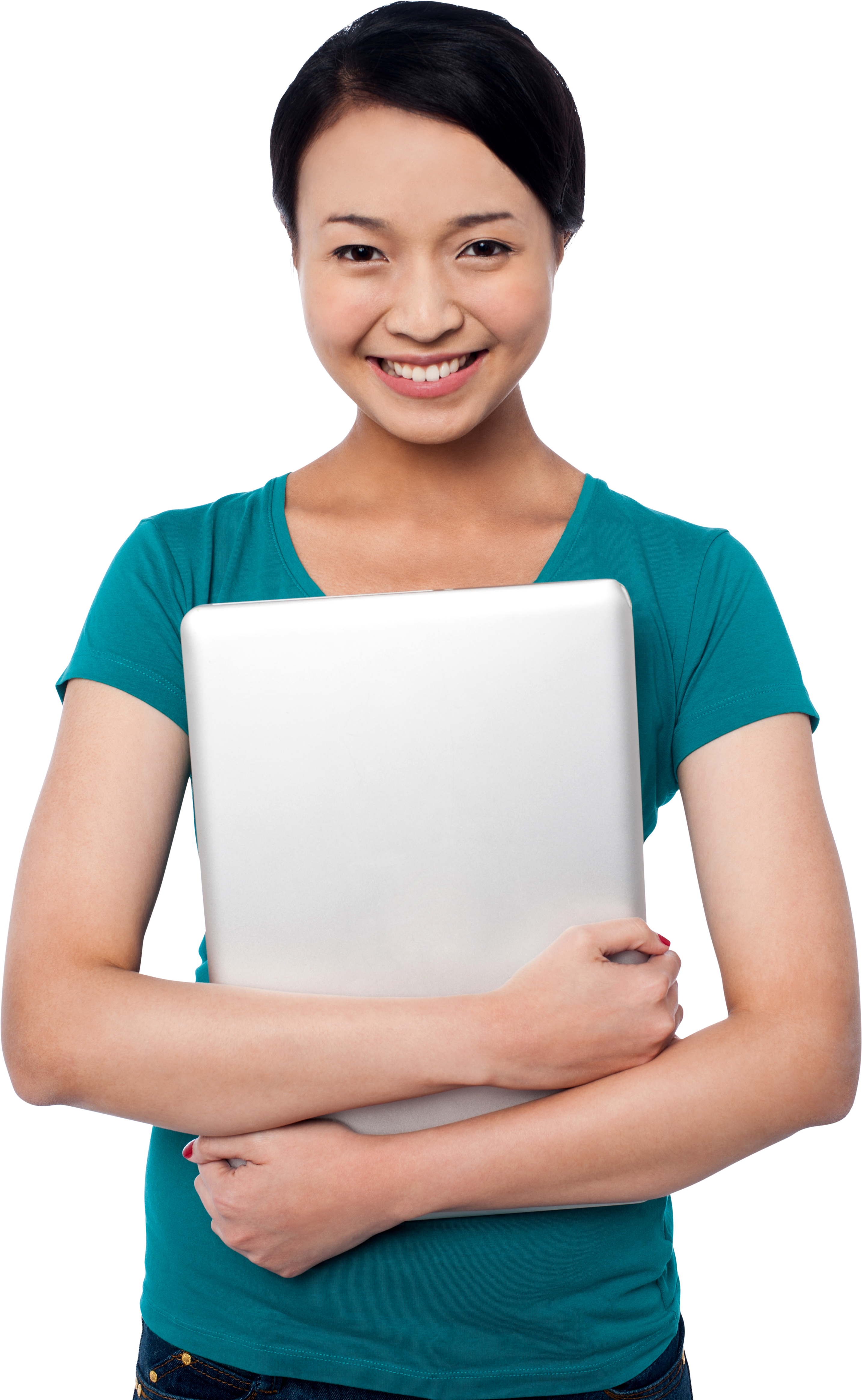 Girl With Laptop - Girl Clipart (3200x4809), Png Download