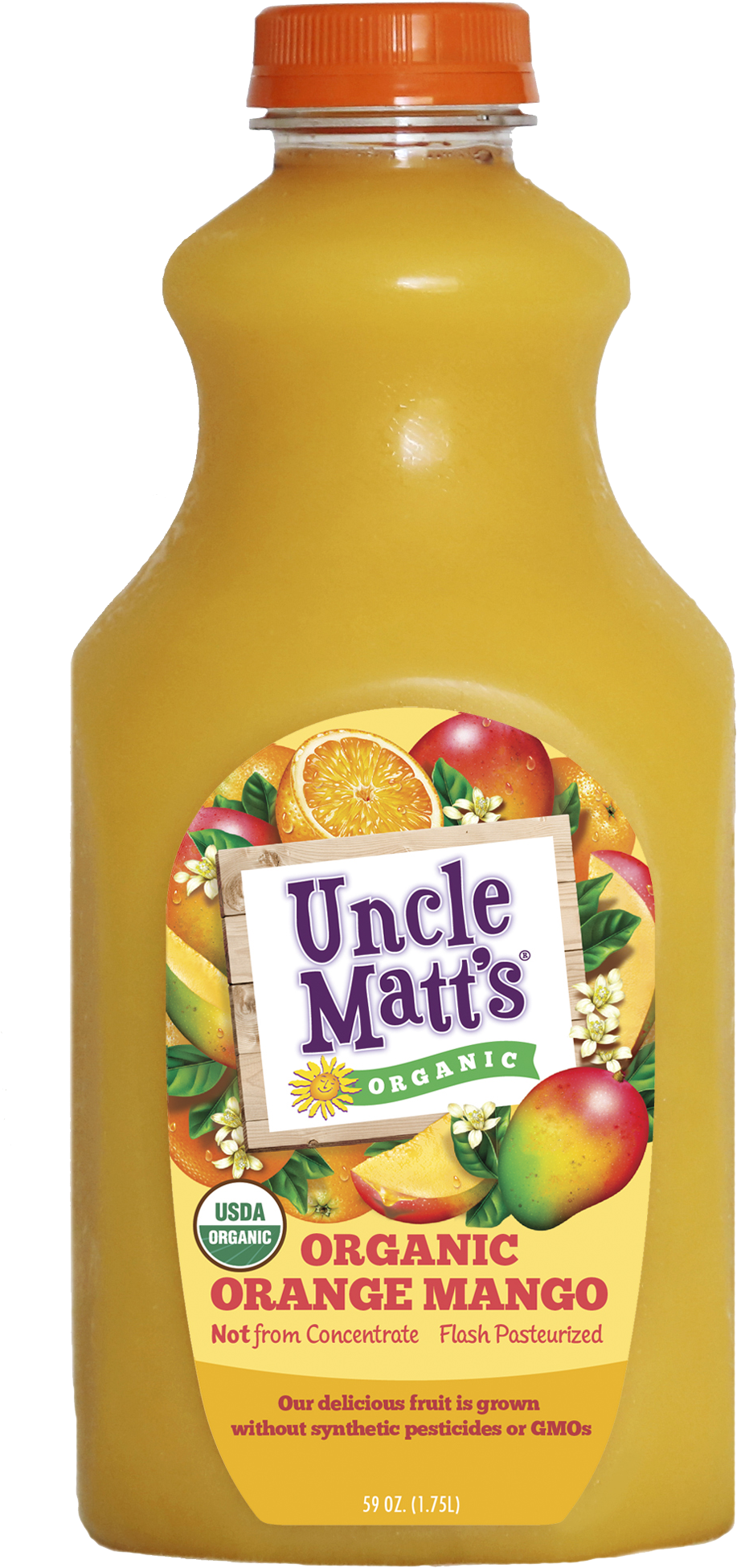 Organic Orange Mango Juice - 697068590118 Clipart (1118x2100), Png Download