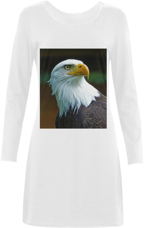 Bald Eagle Head 001 01 Demeter Long Sleeve Nightdress - Bald Eagle Clipart (1000x1000), Png Download