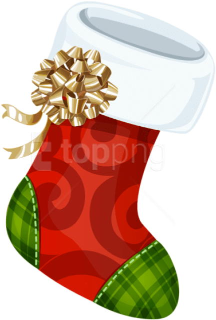 Free Png Christmas Stocking With Gold Bow Png - Clip Art Socke Weihnachten Transparent Png (480x688), Png Download