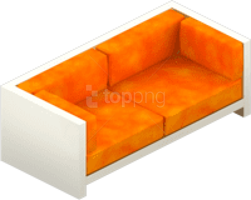 Free Png Vip Orange Velvet Couch Png - Sofa Bed Clipart (850x680), Png Download