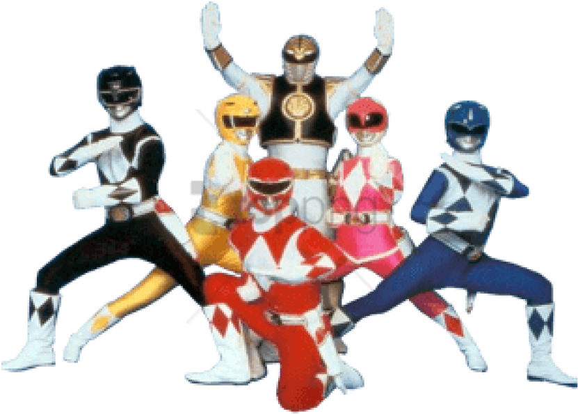 Free Png Download Power Rangers Six Png Images Background - Mighty Morphin Power Rangers Clipart (850x673), Png Download