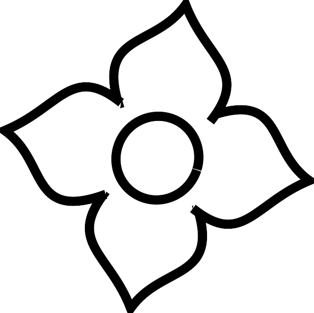 Flower White Clip Art - Four Petal Flower Outline - Png Download (600x599), Png Download